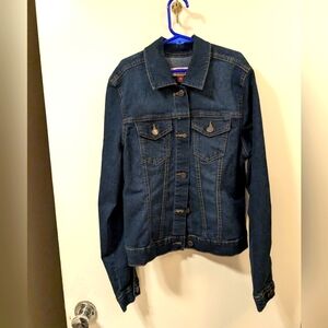 L.e.i. jean Junior Girls jacket button front blue pockets long sleeve size M